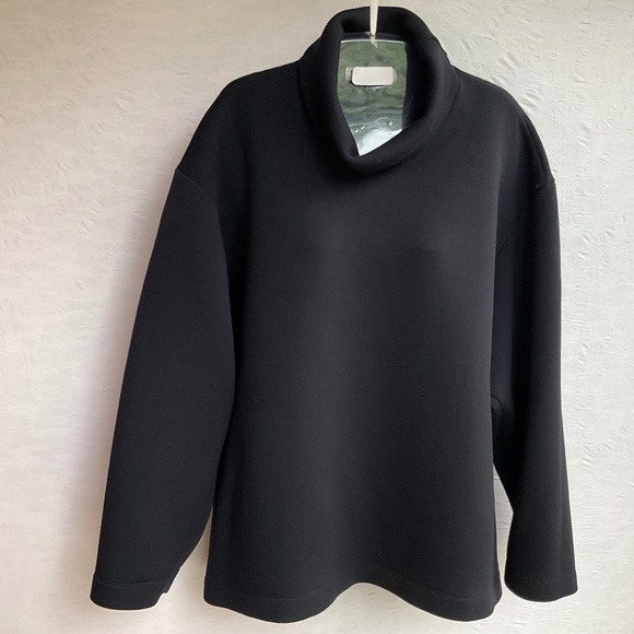 FIG Verona Long Top Scuba Lux™️ Black Pullover Roll Cowl Neckline Size XL - Picture 1 of 7